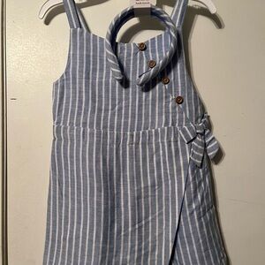 Haute Hippie Blue and White Striped Skort Overalls
